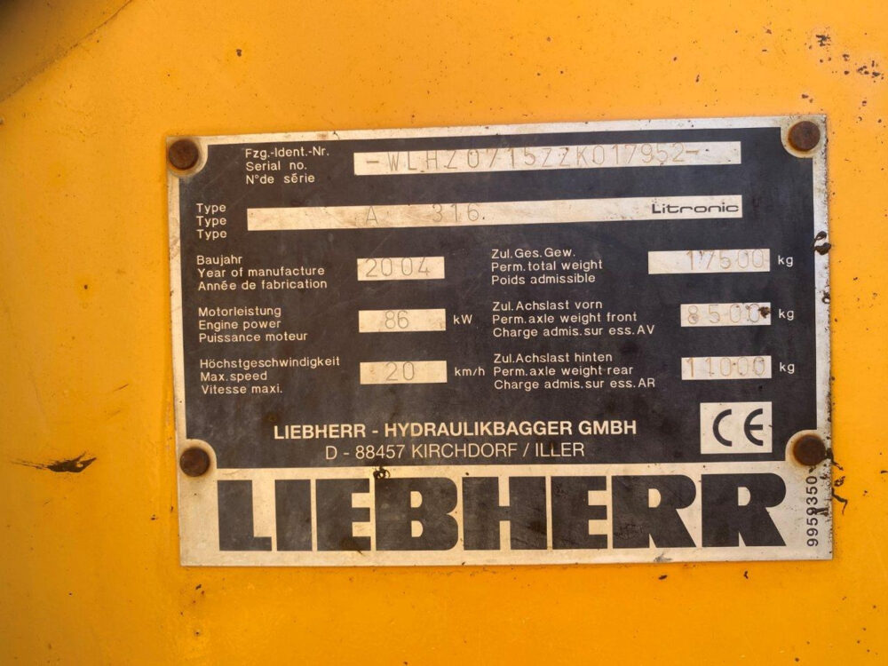 Liebherr A316 mobiele graafmachine