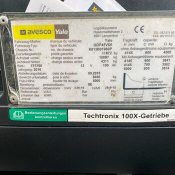 Yale GDP45 VX6 heftruck triplo + SS + FP