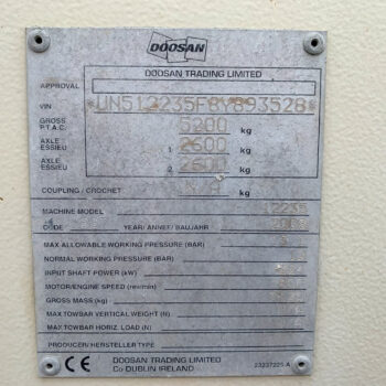 Doosan 12/235 mobiele compressor