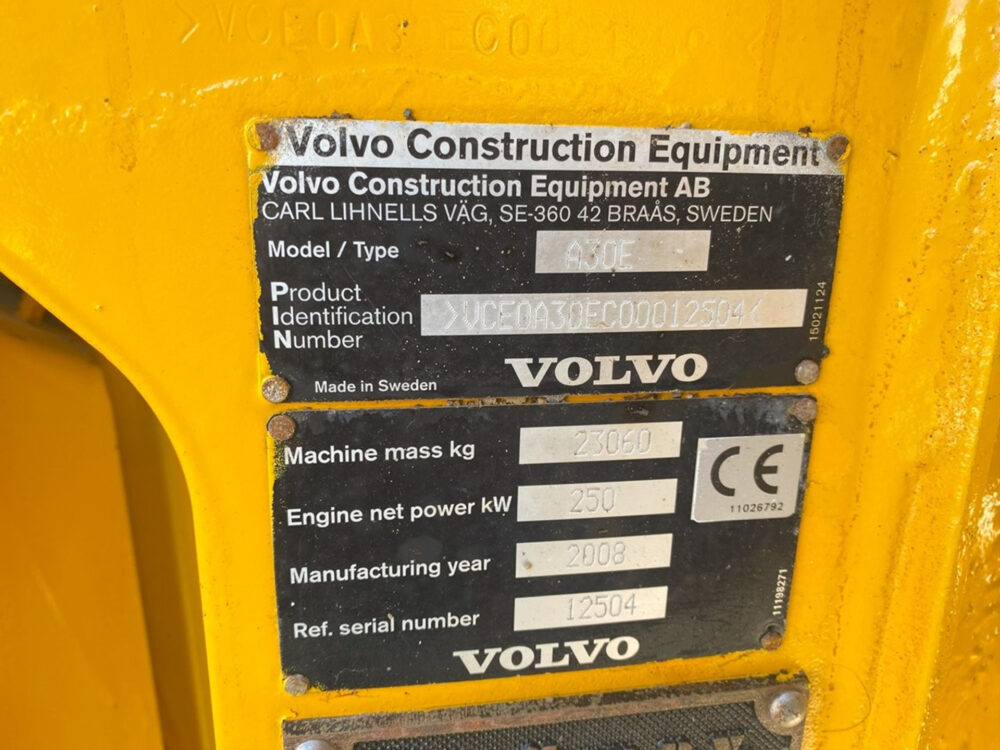 Volvo A30E 6×6 knikdumper