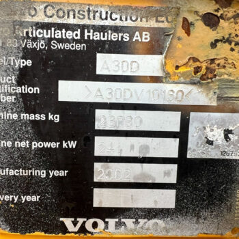 Volvo A30D 6×6 dumper