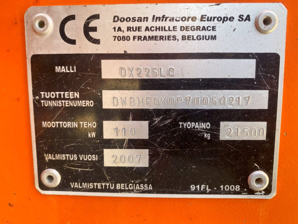 Doosan DX 225 LC-3 rupsgraafmachine
