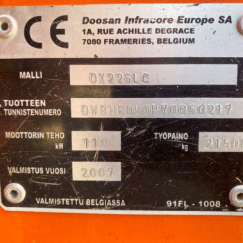 Doosan DX 225 LC-3 rupsgraafmachine