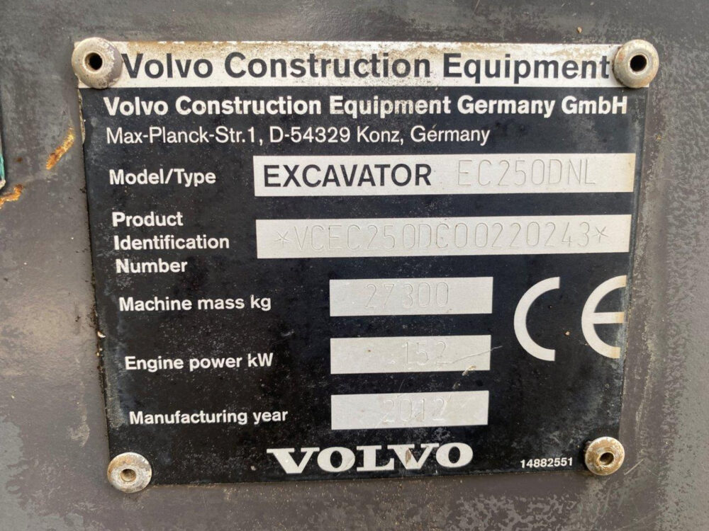 Volvo EC 250 DNL rupsgraafmachine