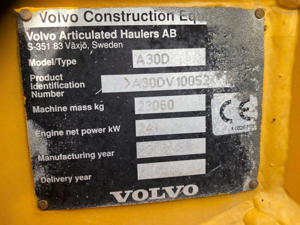 Volvo A30D 6×6 dumper