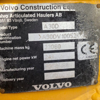 Volvo A30D 6×6 dumper