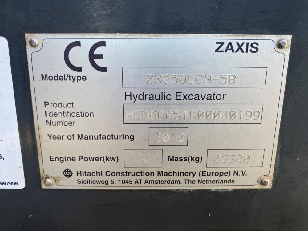 Hitachi ZX250 LCN-5 rupsgraafmachine