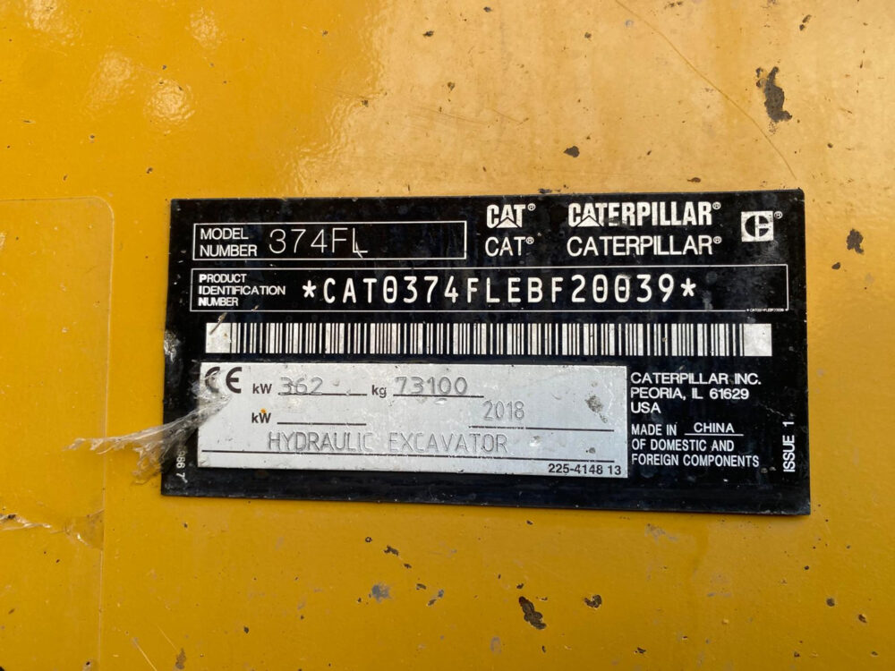 Caterpillar 374F L rupsgraafmachine