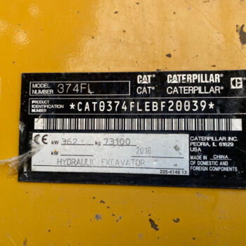 Caterpillar 374F L rupsgraafmachine