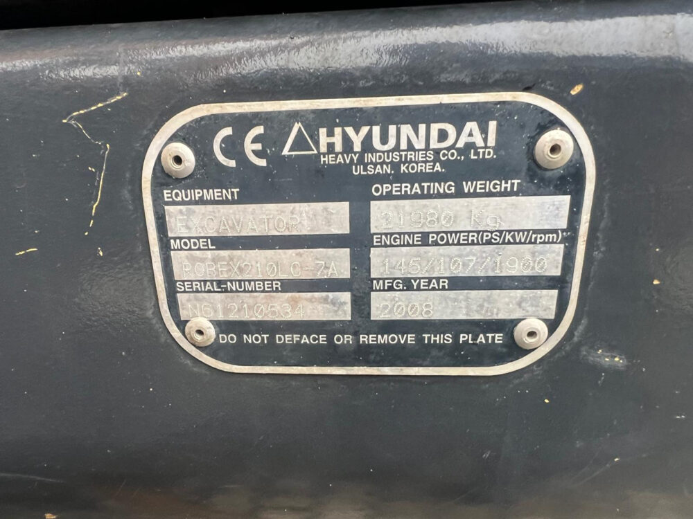 Hyundai R 210 LC-7 rupsgraafmachine