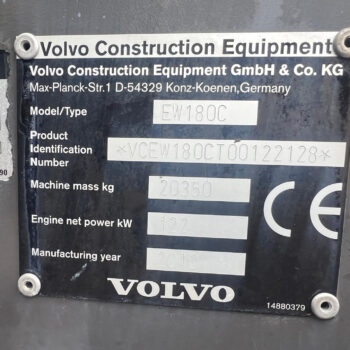 Volvo EW180 C mobiele graafmachine