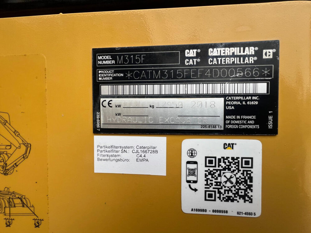 Caterpillar M315F mobiele graafmachine