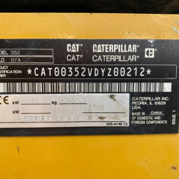 Caterpillar 352 – 07 rupsgraafmachine