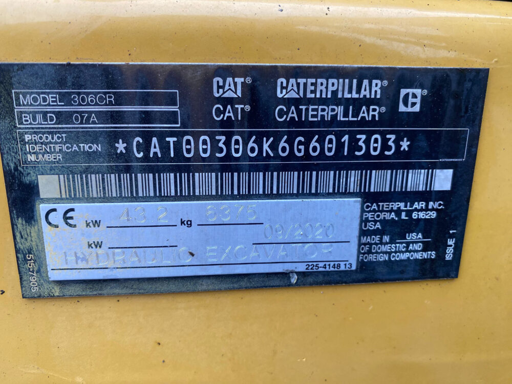 Caterpillar 306 CR midigraver NO 305