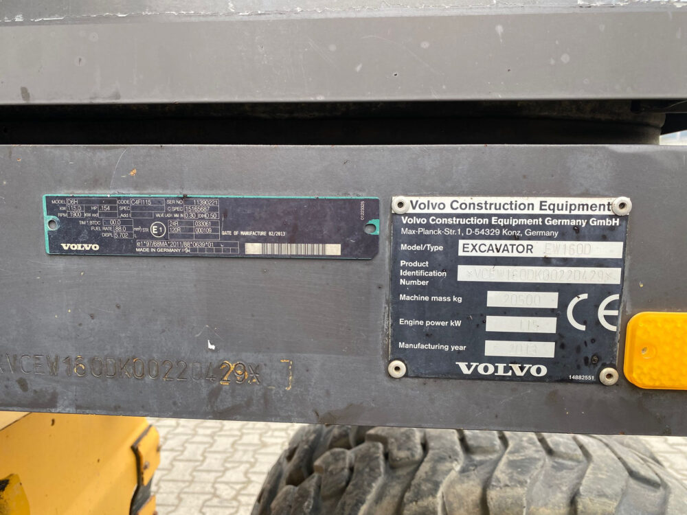 Volvo EW160D mobiele graafmachine