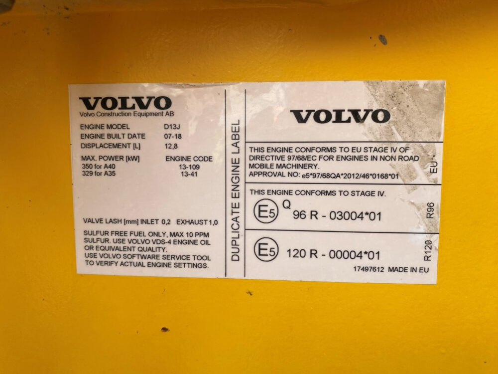 Volvo A40G 6×6 dumper