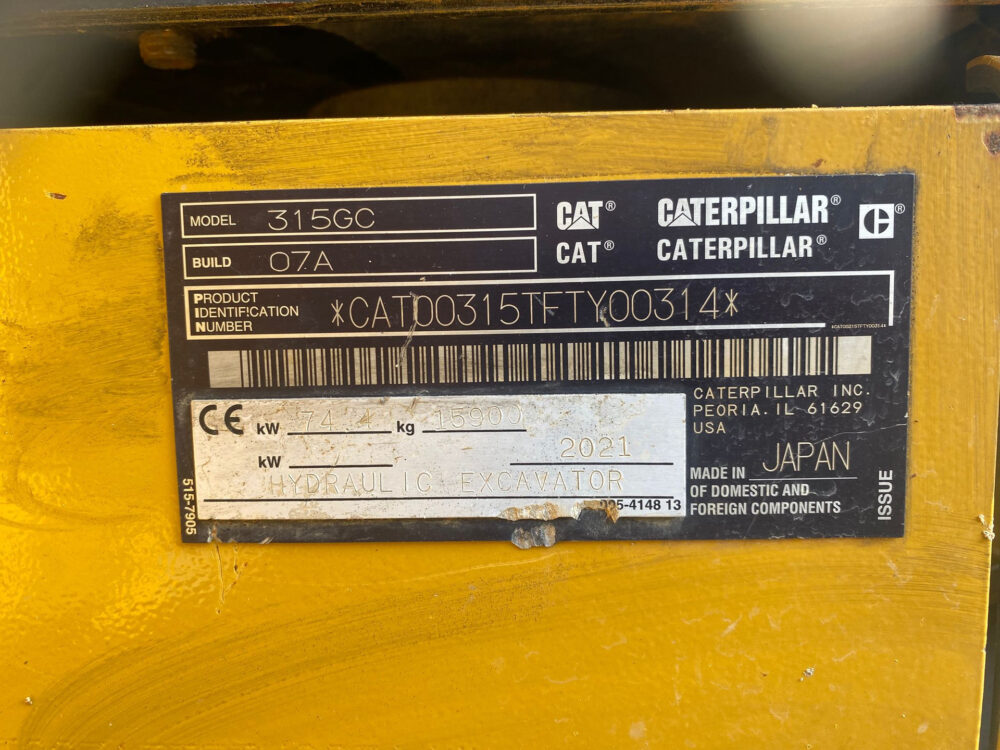 Caterpillar 315GC Rupsgraafmachine