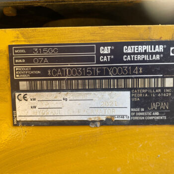 Caterpillar 315GC Rupsgraafmachine
