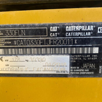 Caterpillar 330 FLN rupsgraafmachine