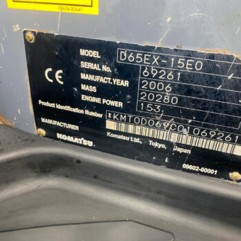 Komatsu D65 EX-15 rupsdozer 5000 HOURS!