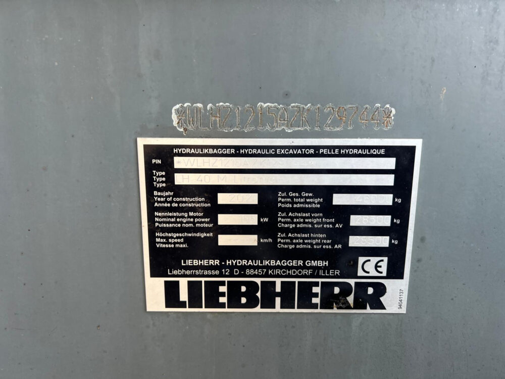 Liebherr LH40M litronic overslagmachine