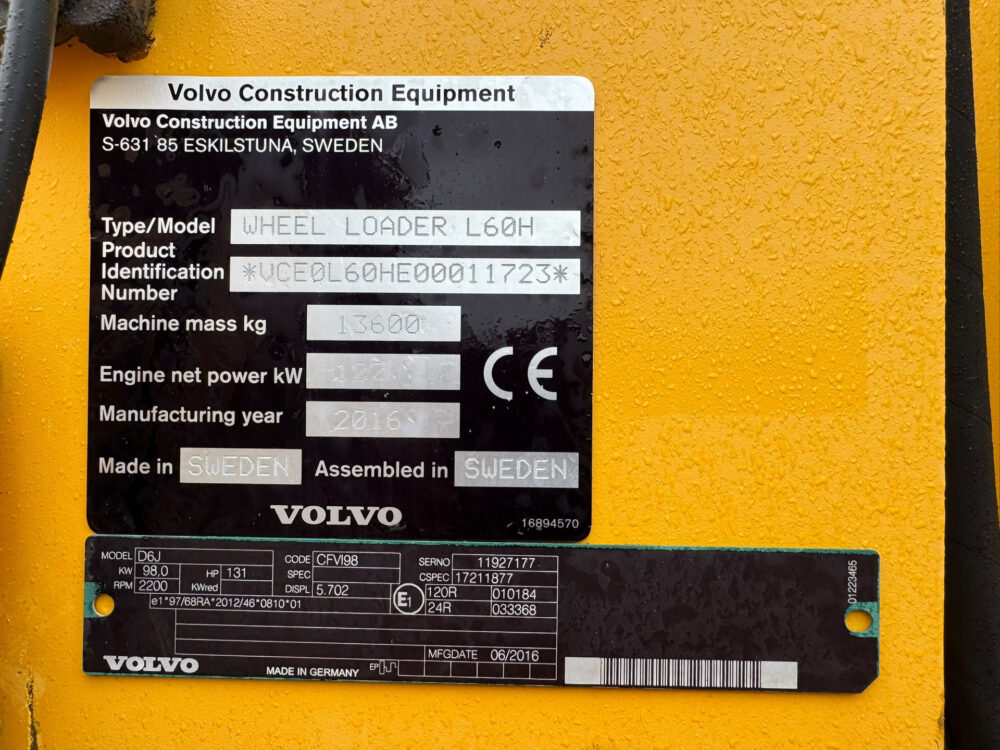 Volvo L60H wiellader